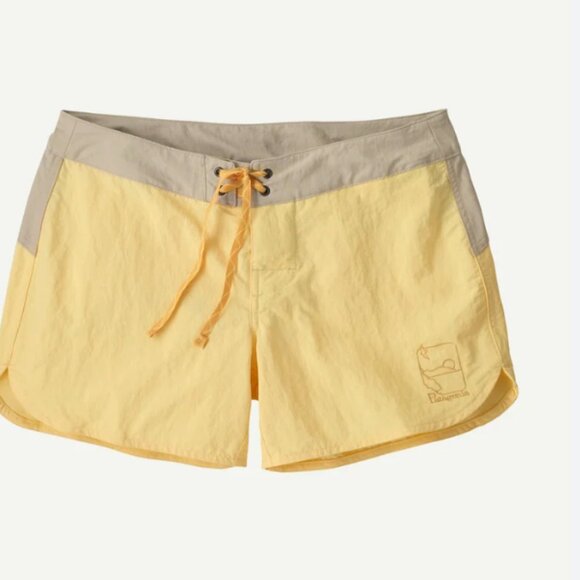 NWT Patagonia Yellow Tan wayfarer board 5" Athletic Shorts - Picture 1 of 8